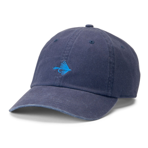 dark blue fishing cap with loght blue logo