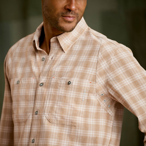 Beige and white checkered shirt