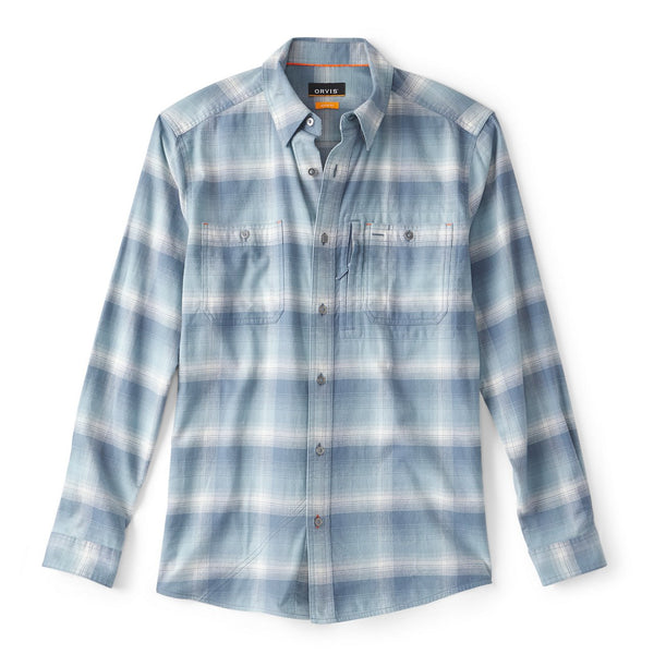 Blue plaid shirt on a white background