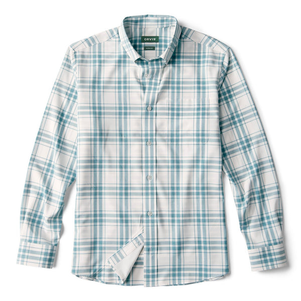 light blue and white checkered shirt