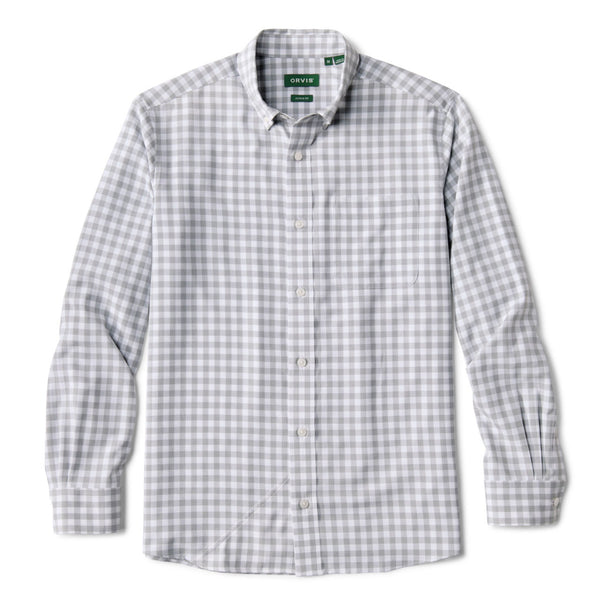 Checkered men's shirt in white and beige