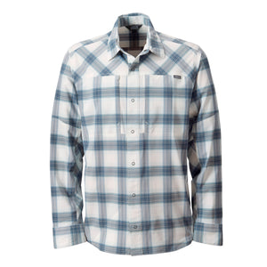 White and dark blue checkered shirt