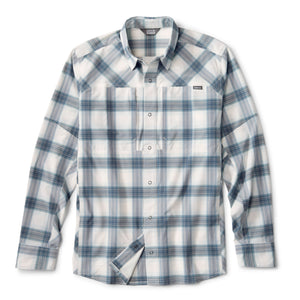White and dark blue checkered shirt
