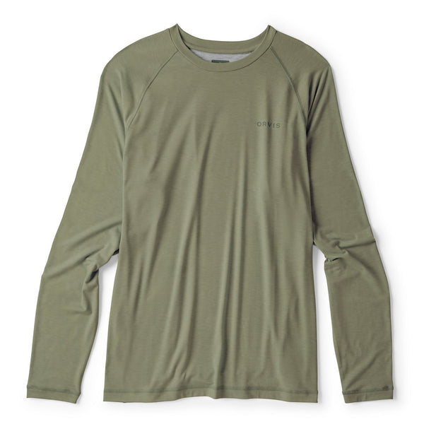 Green long-sleeve shirt on a white background