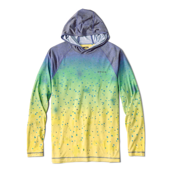Gradient hoodie in blue, green and yellow from Orvis