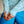 Load image into Gallery viewer, closeup of sleeves on light blue half zipped jumper for women