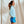 Load image into Gallery viewer, woman wearing light blue hoodie and blue shorts