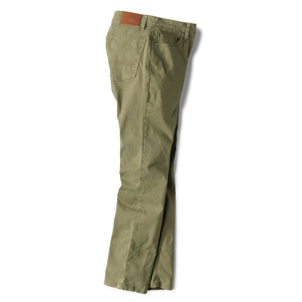 side view og dark green trousers for men