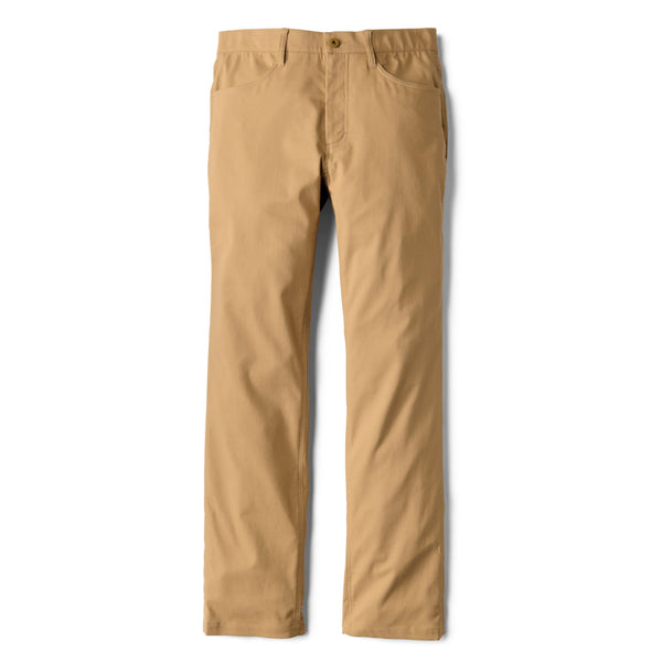 front of beige trousers with two pockets