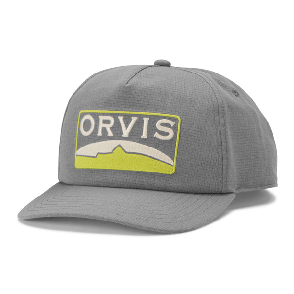 grey fishing cap with Orvis logo