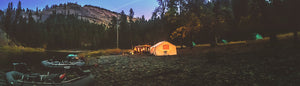 Camp ground in the forest by the river