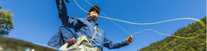 Close up of an angler working their line