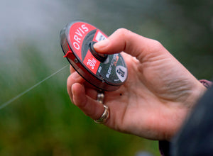 closeup of fly line spool from Orvis ebing rolled out
