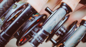closeup of fishing rods