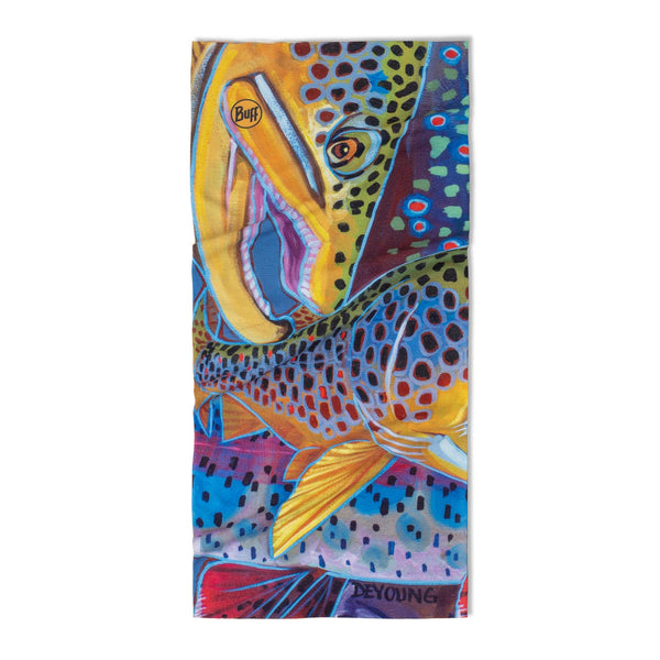 fish print bandana on white background