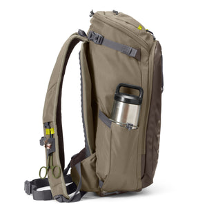 side view of Orvis fishing backpack