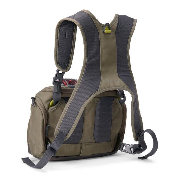 backside of Orvis fishing pack