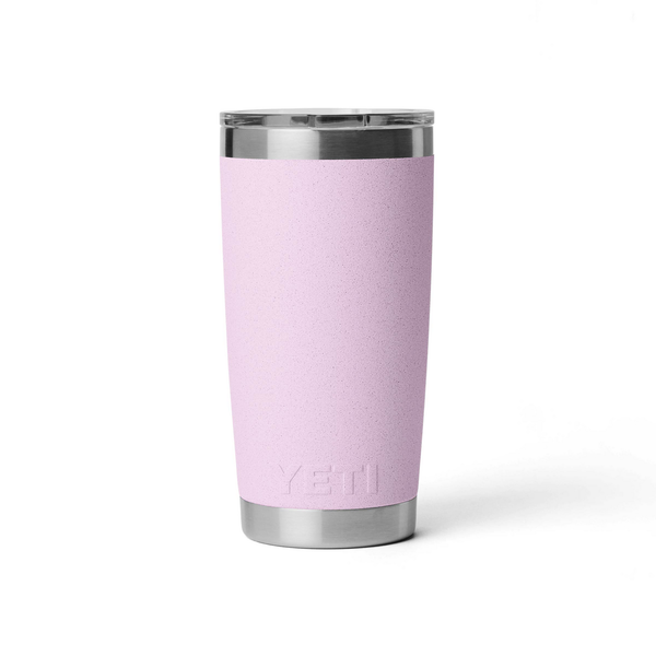 Pink YETI tumbler on a white background