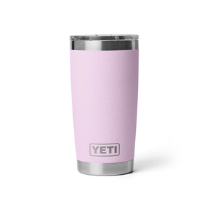 Pink YETI tumbler on a white background