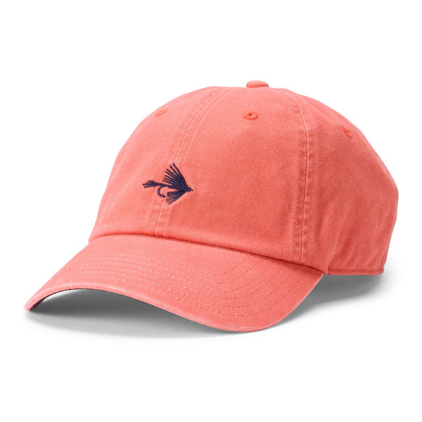 orange cap with black logo on white background