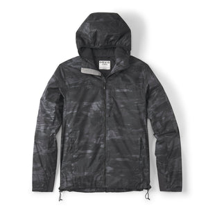 black windjacket on white background