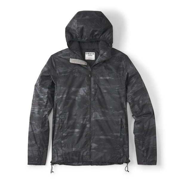 black windjacket on white background