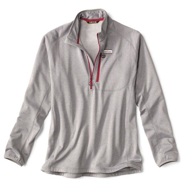 grey and red half-zipped jumper from Orvis