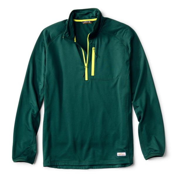 dark green half zipped sweather
