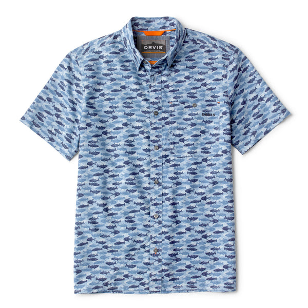 Printed Tech Chambray Short-Sleeved Shirt