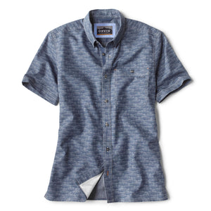 Dark blue short-sleeved shirt