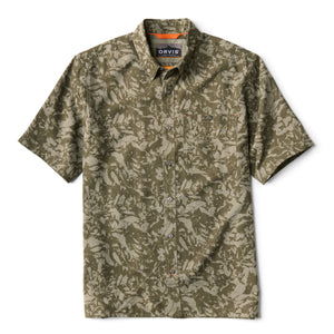 Brown camouflage short-sleeved shirt