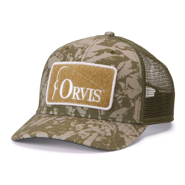 Beige and brown Orvis cap