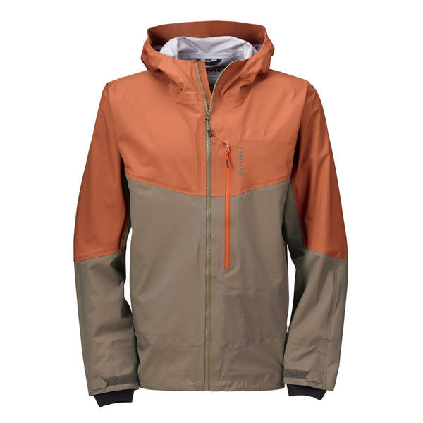 Brown and orange waterproof jacket