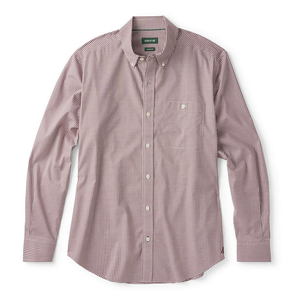 Checkered shirt with a brand logo on a white background