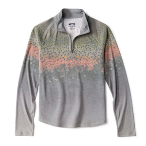 Gray long-sleeve shirt with gradient pattern on a white background