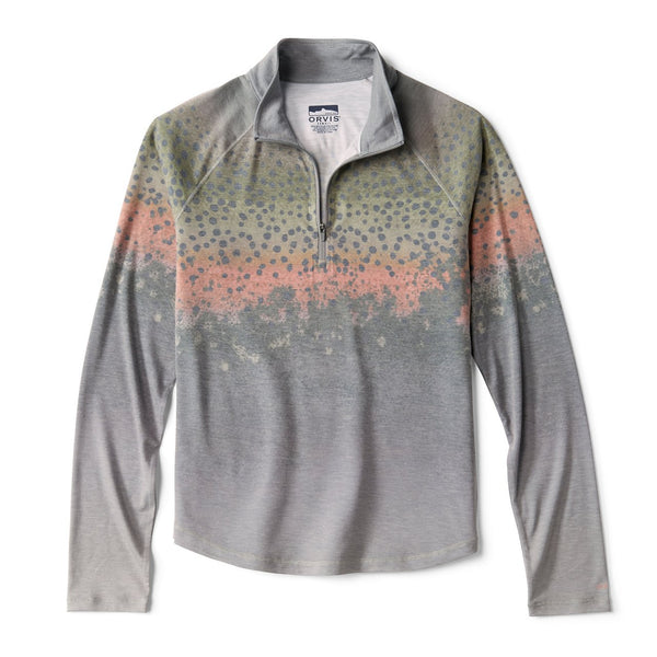Gray long-sleeve shirt with gradient pattern on a white background