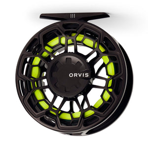 Orvis reel on white background