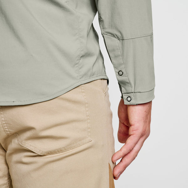 closeup og buttons on sleeve of shirt