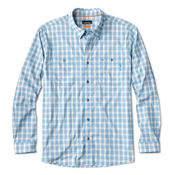 Blue and white checkered shirt for men