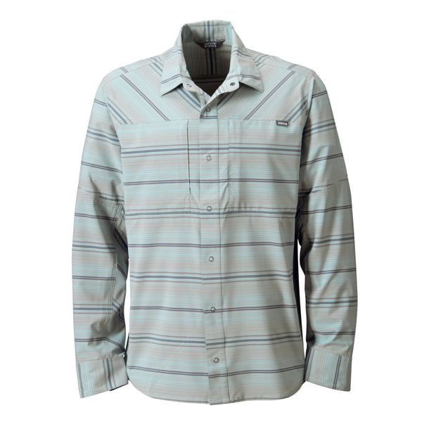 Striped shirt for men in light blue and beige