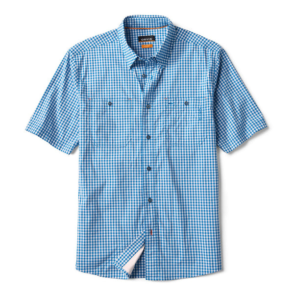 light blue short sleeved checkered shirt 