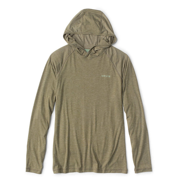 Green hoodie with 'Orvis' logo on a white background