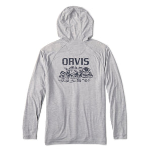 back of light grey hoodie