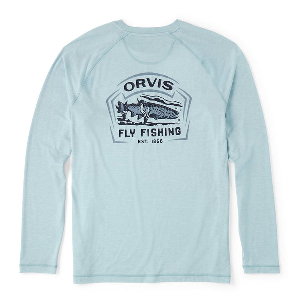 light blue jumper with Orvis logo