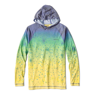 Gradient hoodie in blue, green and yellow from Orvis