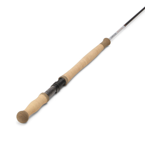 Fishing rod with cork handles on a white background