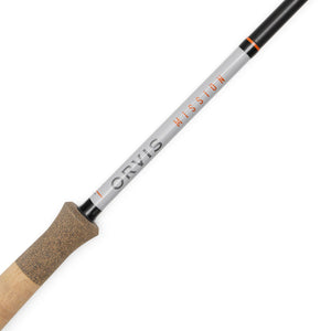 Fly fishing rod with 'Orvis' branding on a white background
