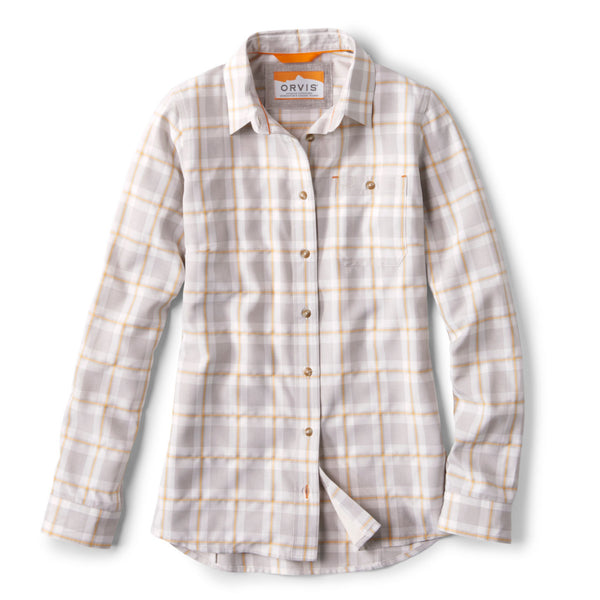 Women’s Long-Sleeved Plaid Tech Chambray Work Shirt