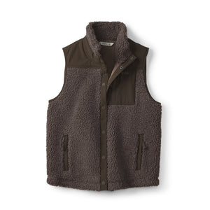 Brown fleece vest on a white background