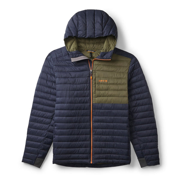 blue windjacket from Orvis on white background